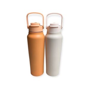 Set of Two Primula 30 Oz Stainless Steel Chug & Sip Water Bottles. Orange